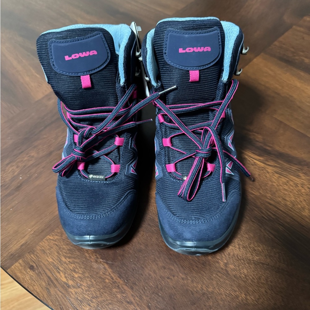 Lowa Navy and Magenta Hiking Boots